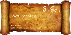 Barsi Zsófia névjegykártya